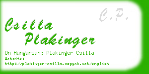 csilla plakinger business card